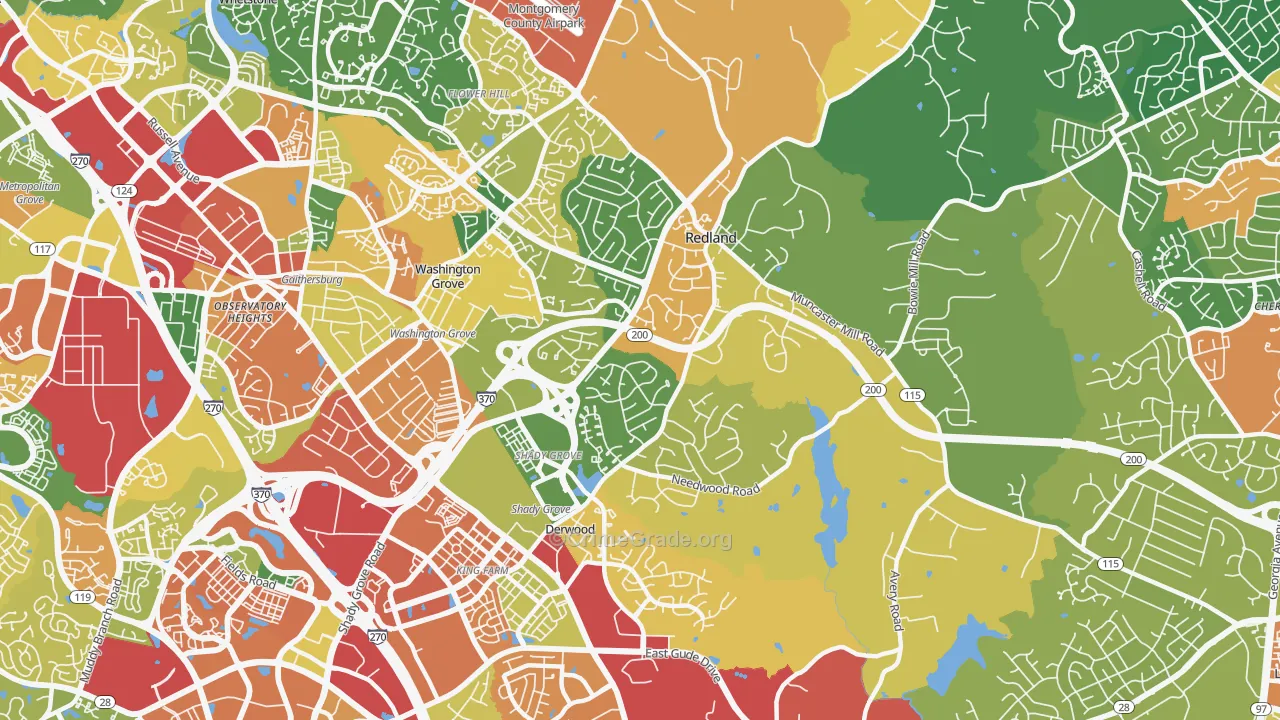 Redland, MD Map of Theft Rates