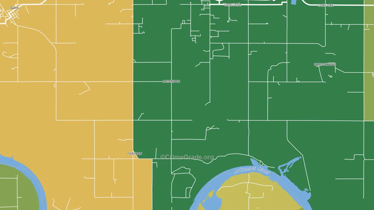 Redland, OK Map of Theft Rates