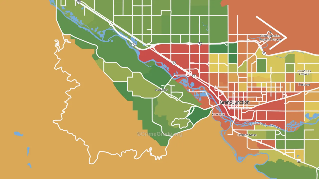 Redlands, CO Map of Theft Rates