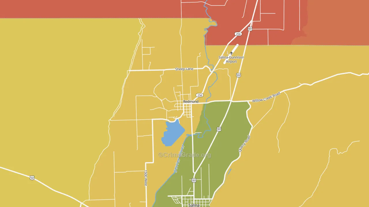 Redmond, UT Map of Theft Rates