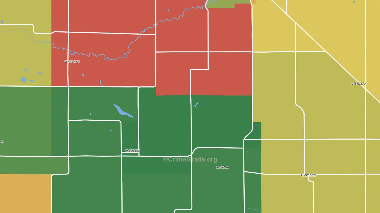 Redwood County, MN Map of Theft Rates