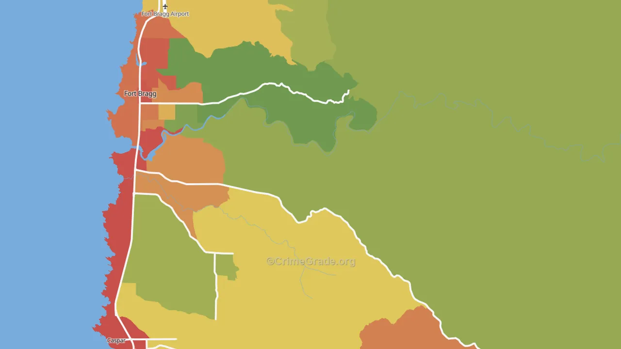 Redwood Lodge, CA Map of Theft Rates