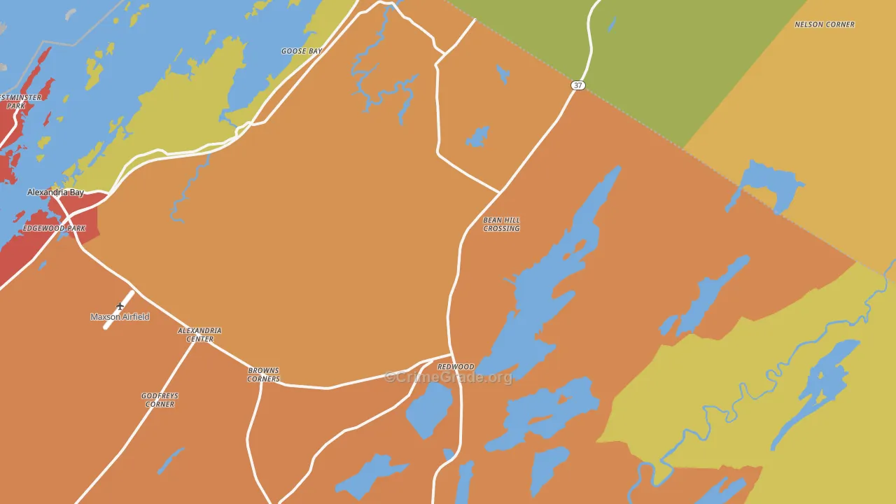 Redwood, NY Map of Theft Rates