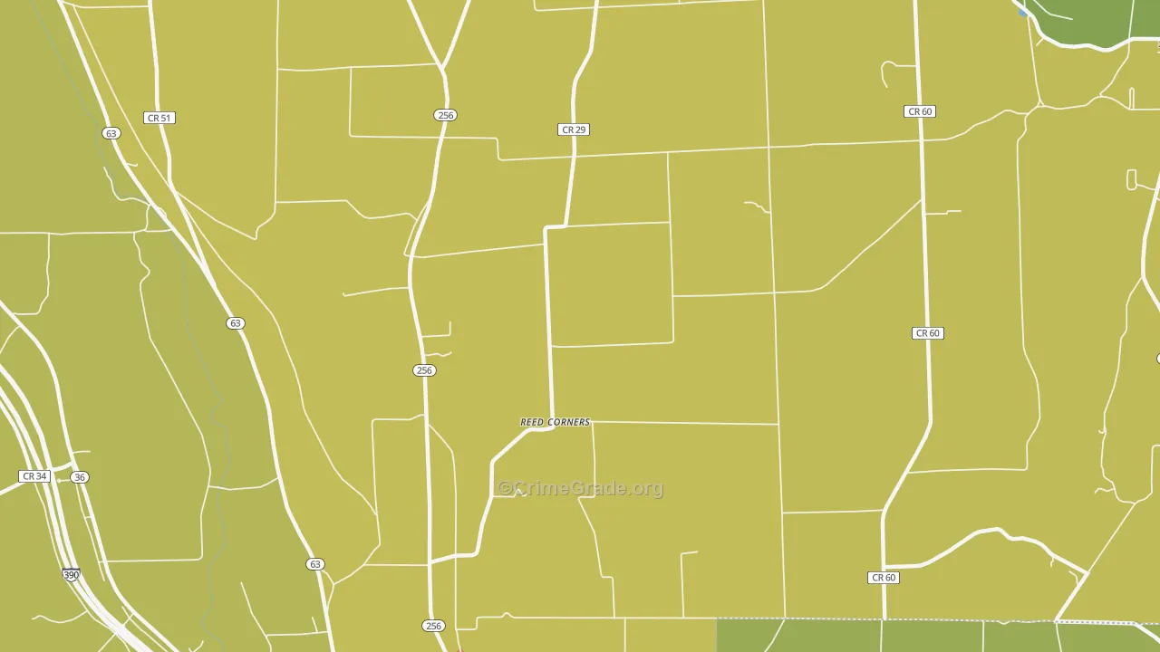 Reed Corners, NY Map of Theft Rates