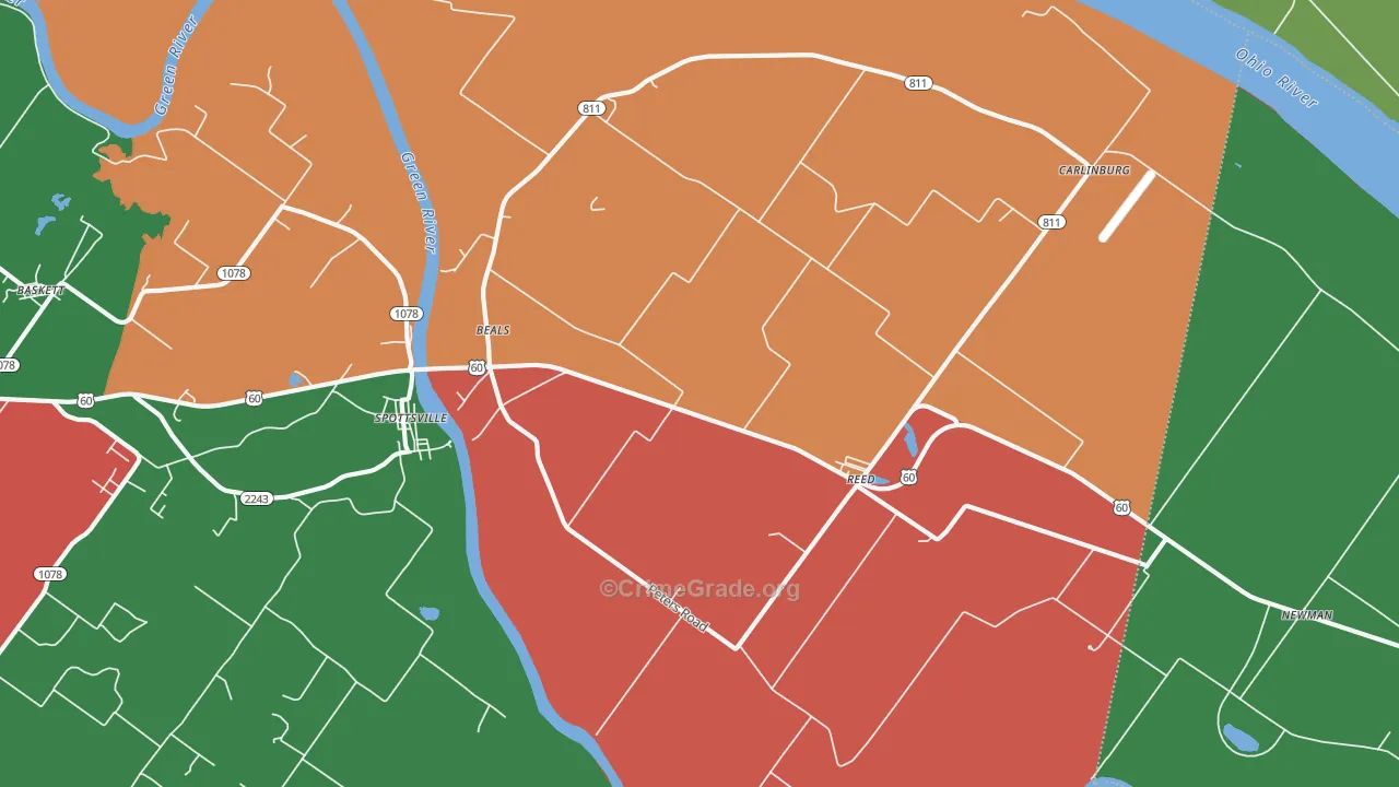 Reed, KY Map of Theft Rates