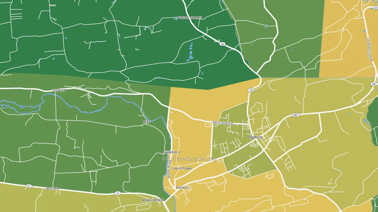 Reed, PA Map of Theft Rates