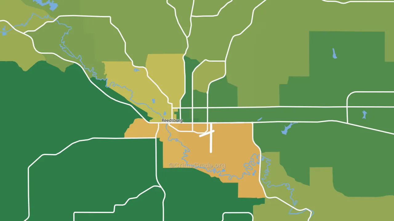 Reedsburg, WI Map of Theft Rates
