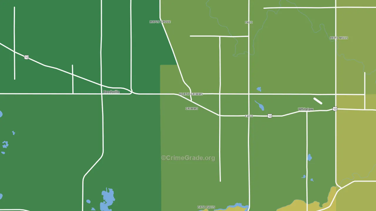 Reedsville, WI Map of Theft Rates