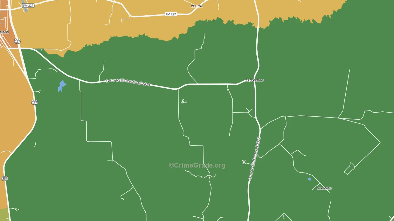 Refuge, TX Map of Theft Rates