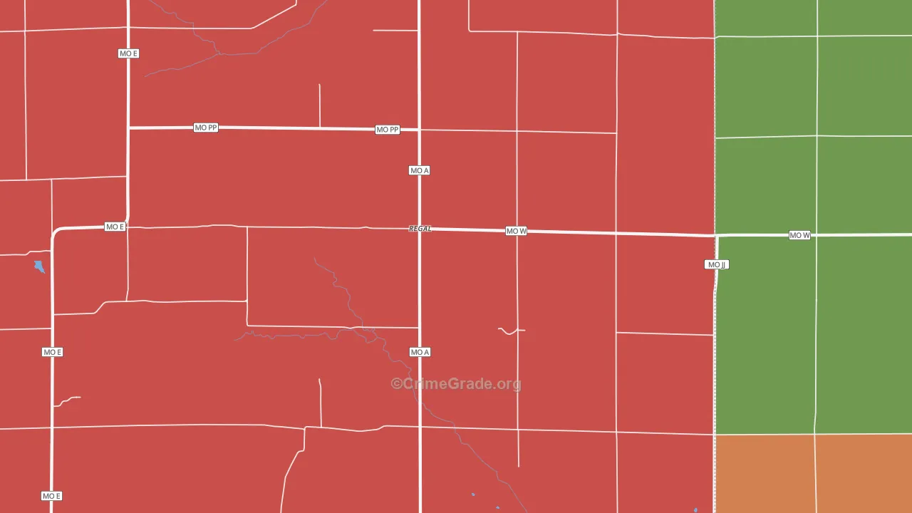 Regal, MO Map of Theft Rates