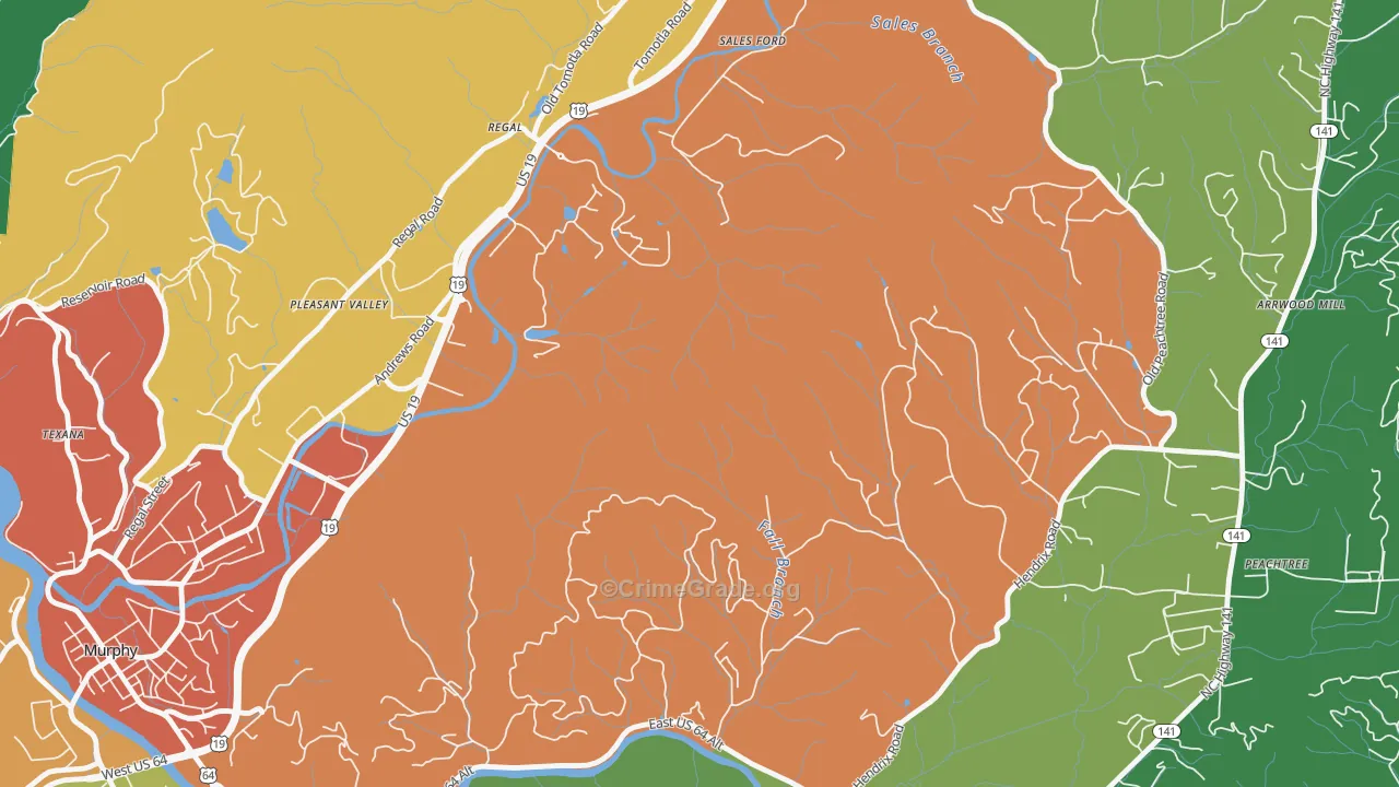 Regal, NC Map of Theft Rates
