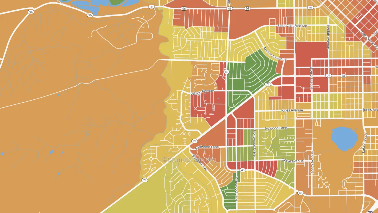 Regency, Pueblo, CO Map of Theft Rates