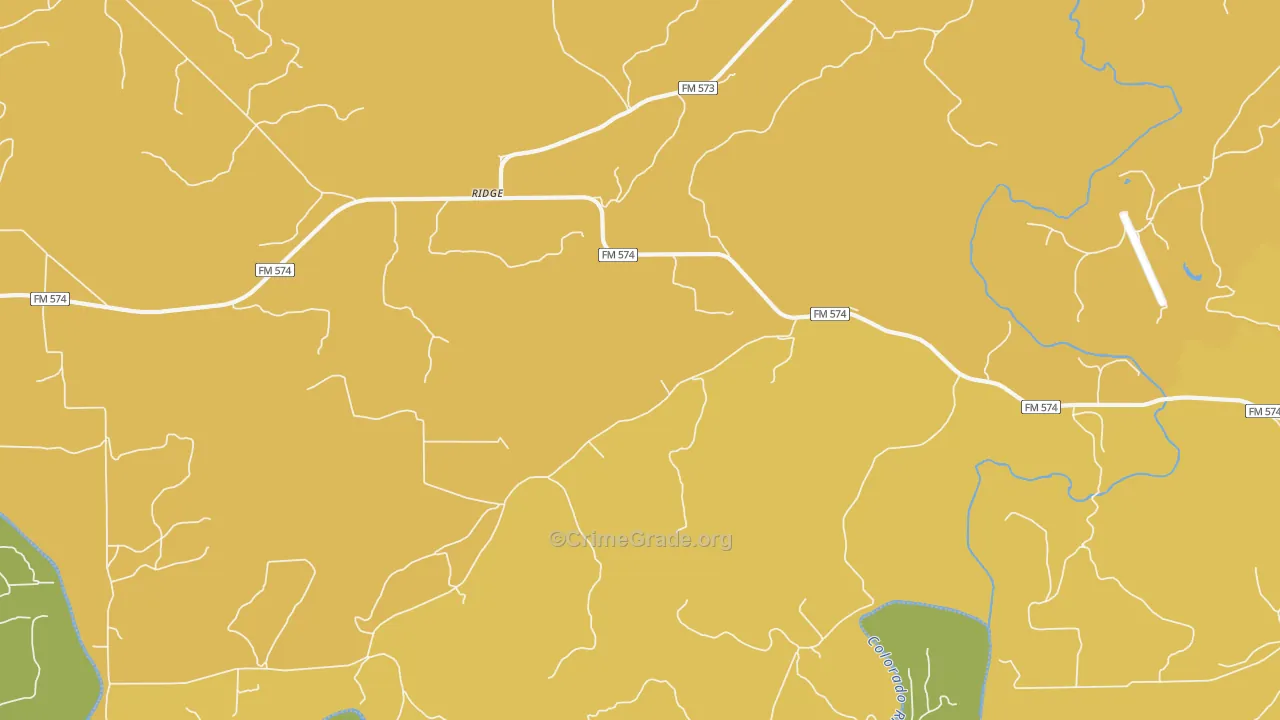 Regency, TX Map of Theft Rates