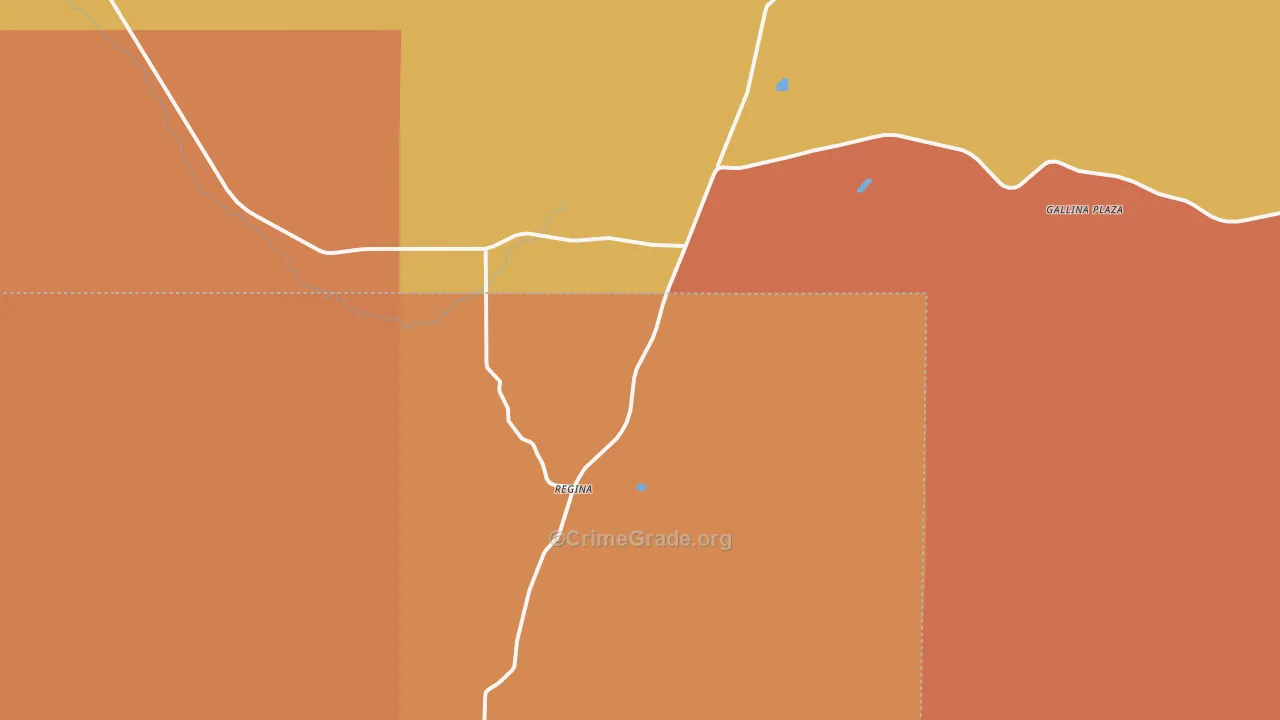 Regina, NM Map of Theft Rates