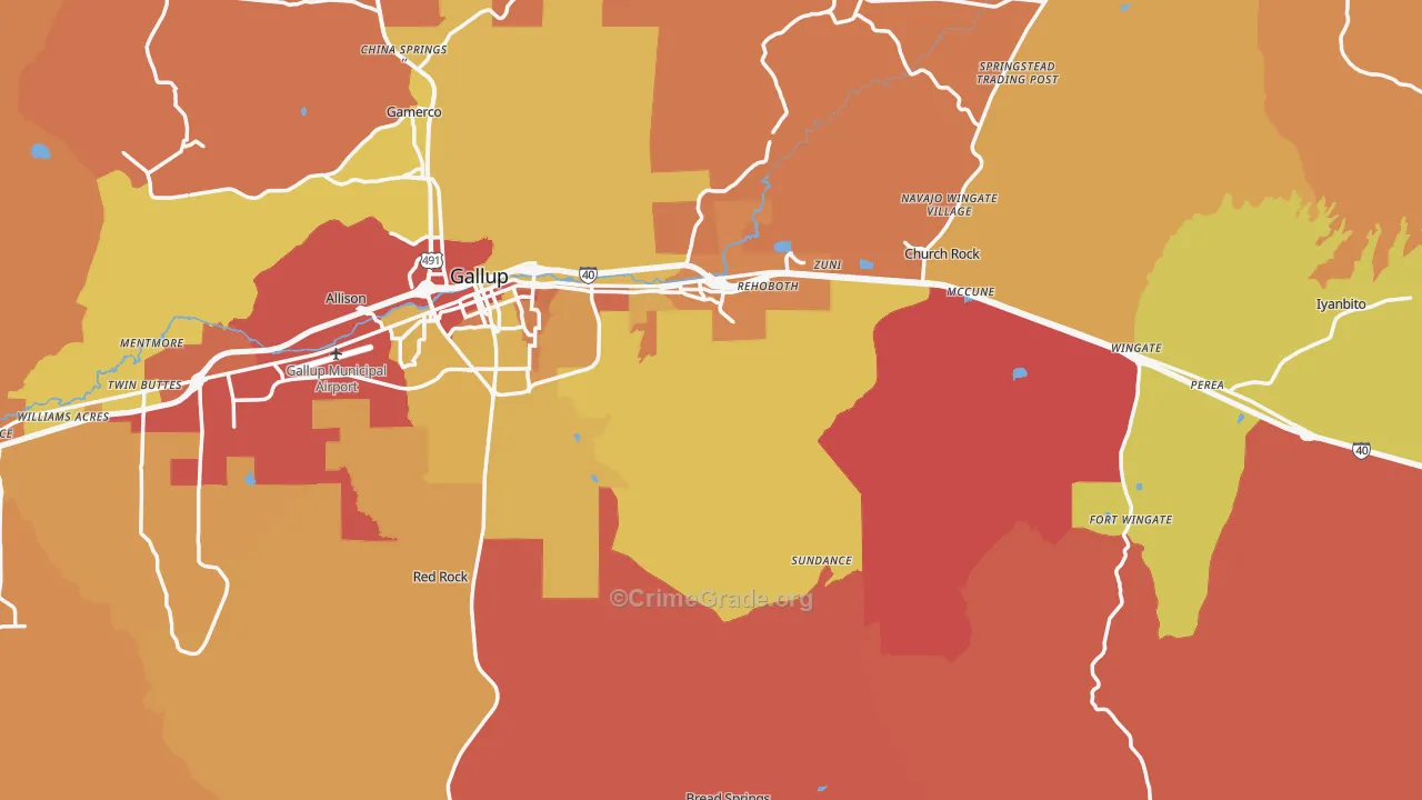 Rehoboth, NM Map of Theft Rates