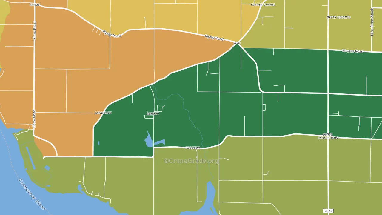 Reid, AL Map of Theft Rates