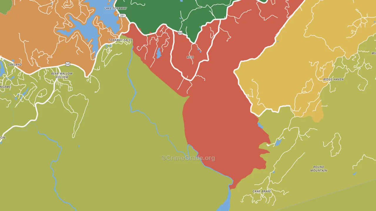 Reid, NC Map of Theft Rates
