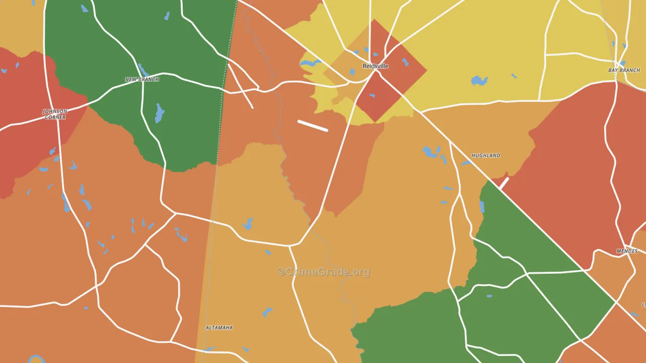 Reidsville, GA Map of Theft Rates