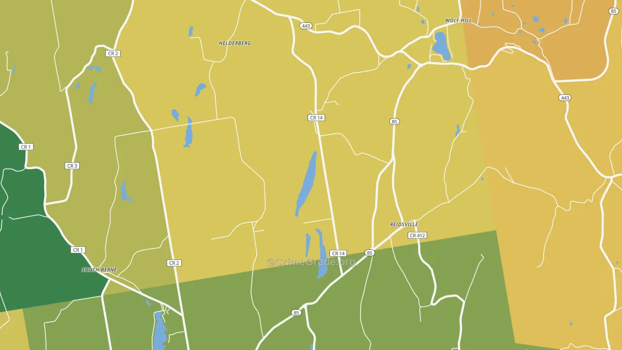 Reidsville, NY Map of Theft Rates