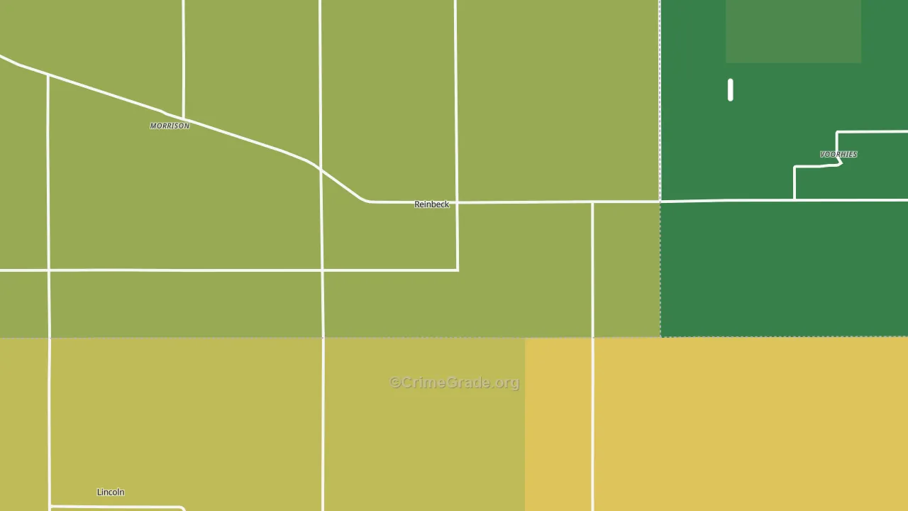 Reinbeck, IA Map of Theft Rates