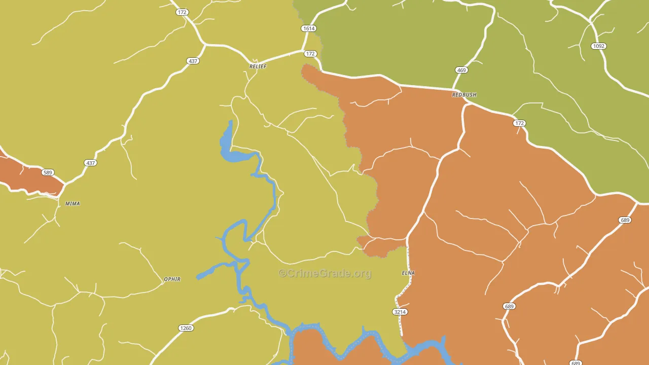 Relief, KY Map of Theft Rates