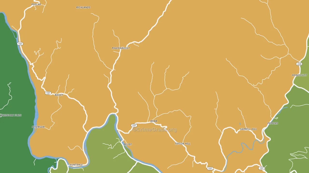 Relief, NC Map of Theft Rates