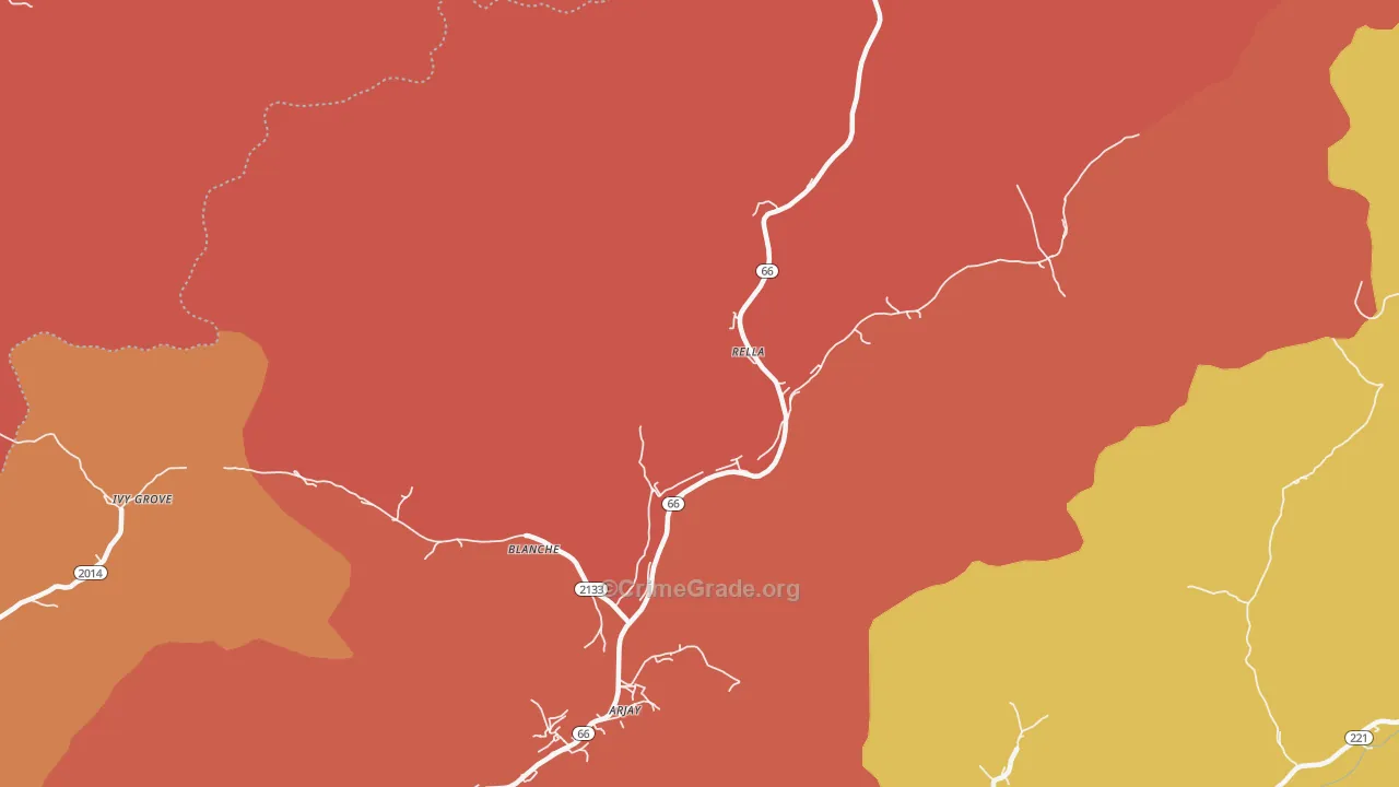 Rella, KY Map of Theft Rates