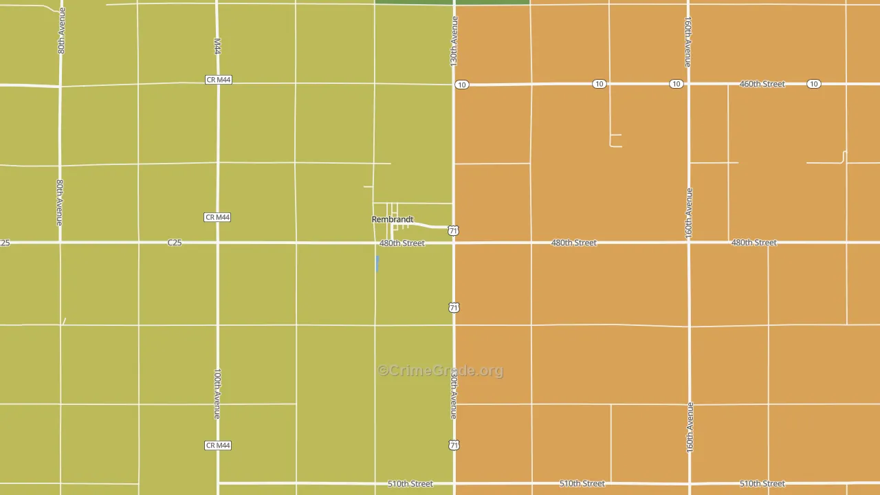 Rembrandt, IA Map of Theft Rates