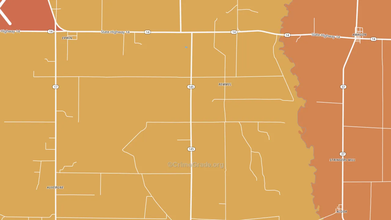 Remmel, AR Map of Theft Rates