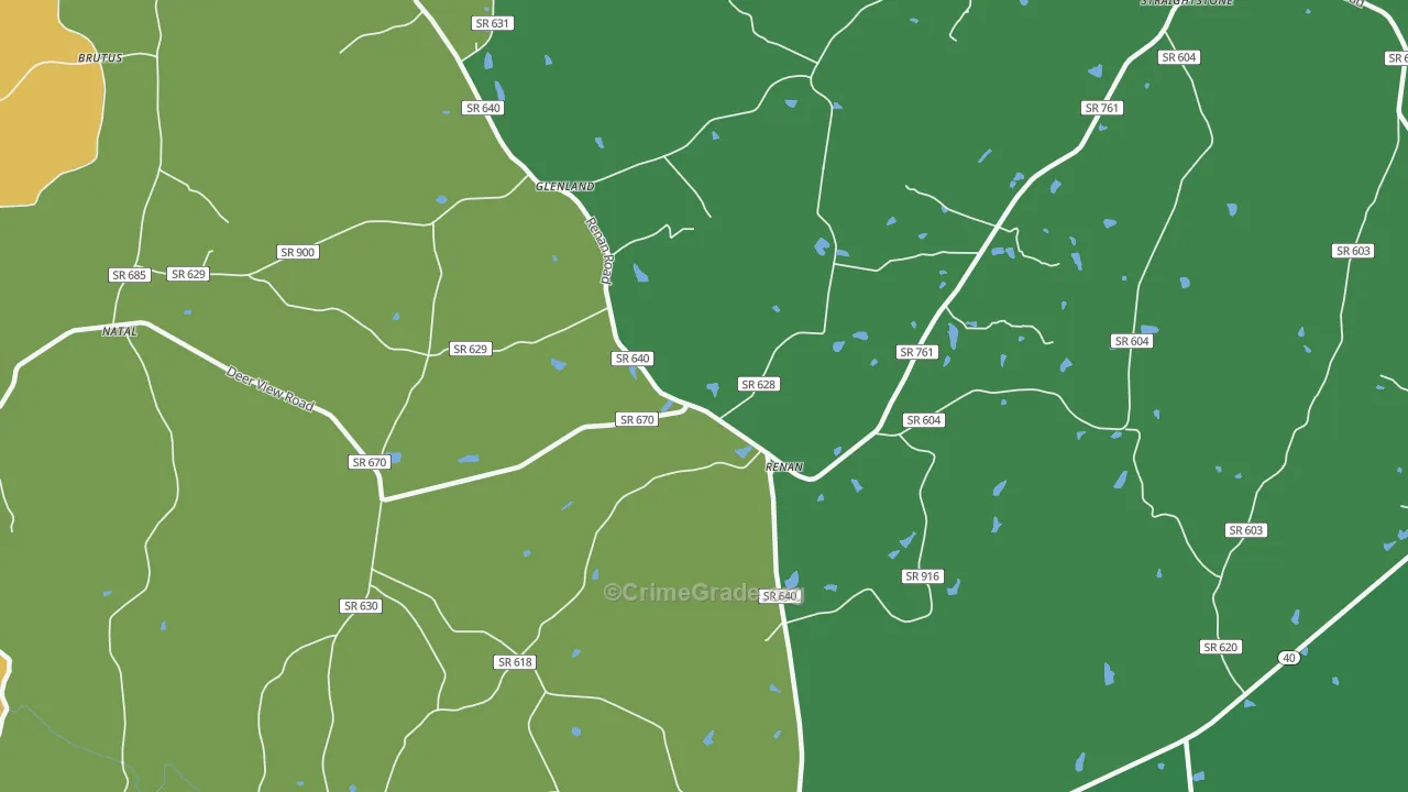 Renan, VA Map of Theft Rates
