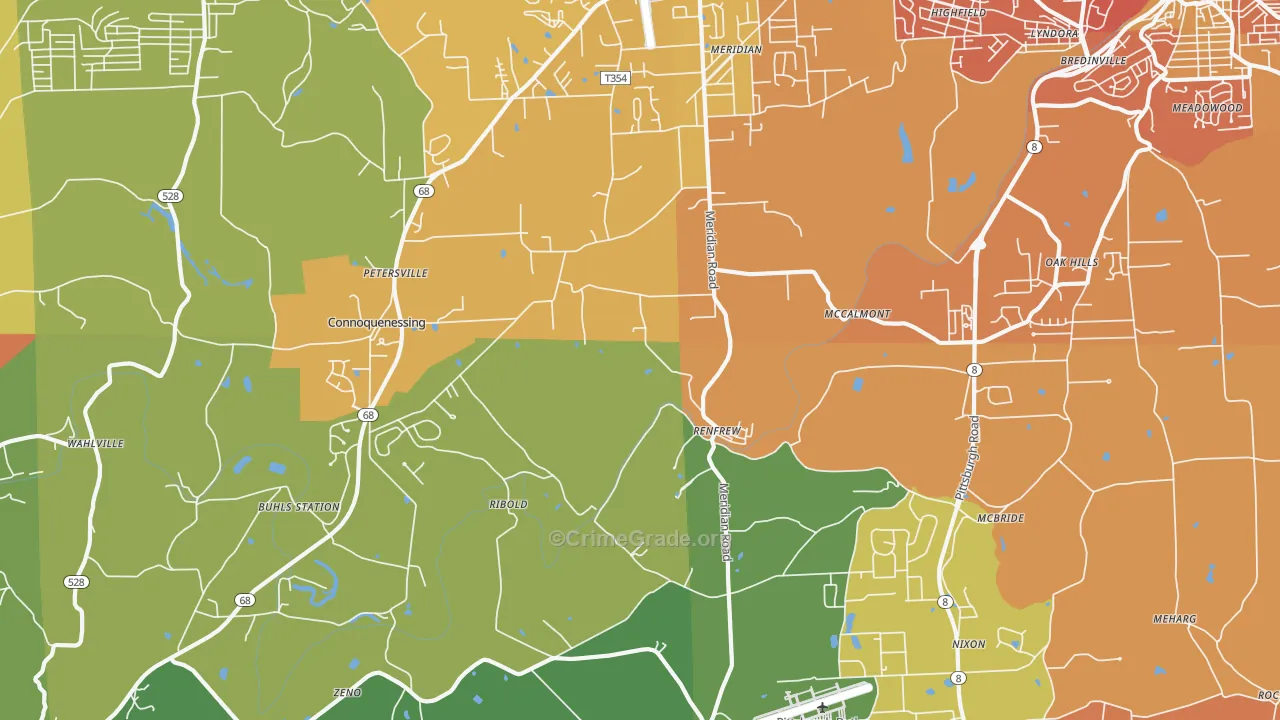 Renfrew, PA Map of Theft Rates
