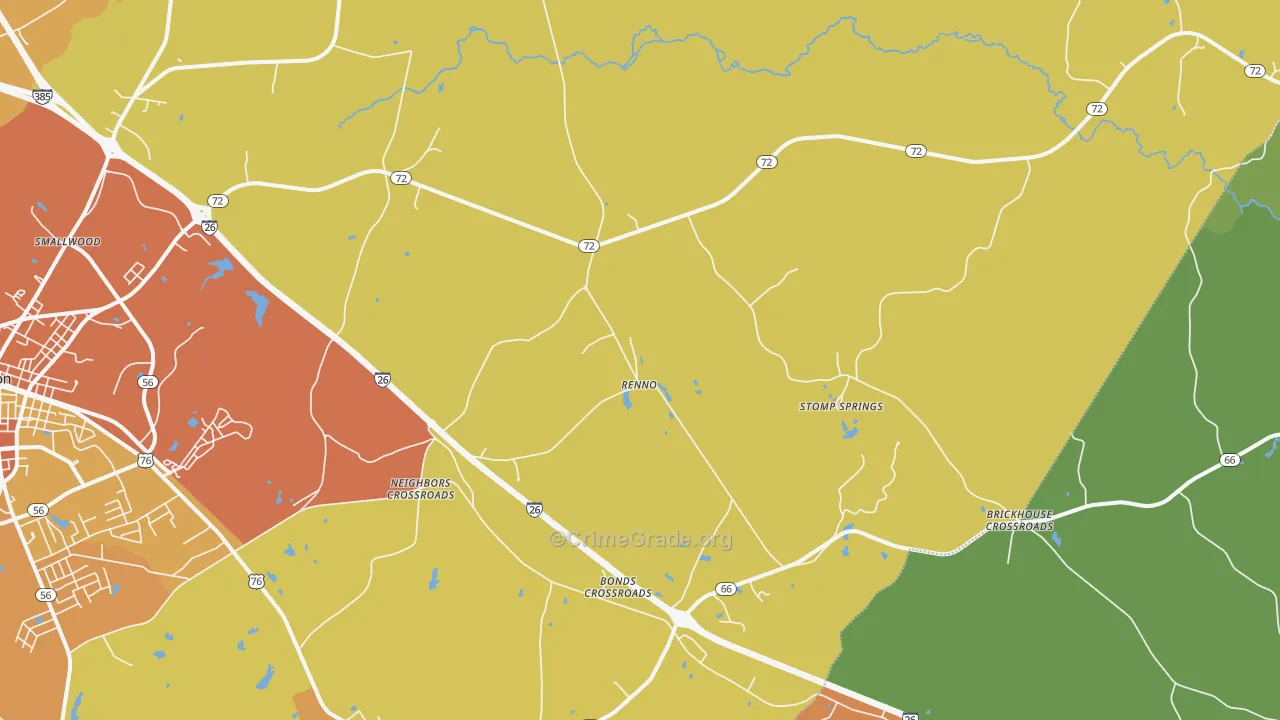 Renno, SC Map of Theft Rates
