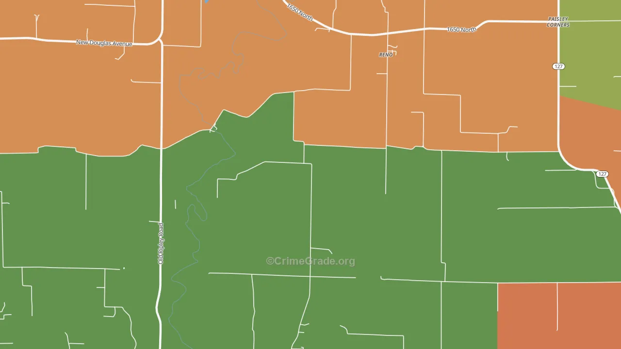 Reno, IL Map of Theft Rates
