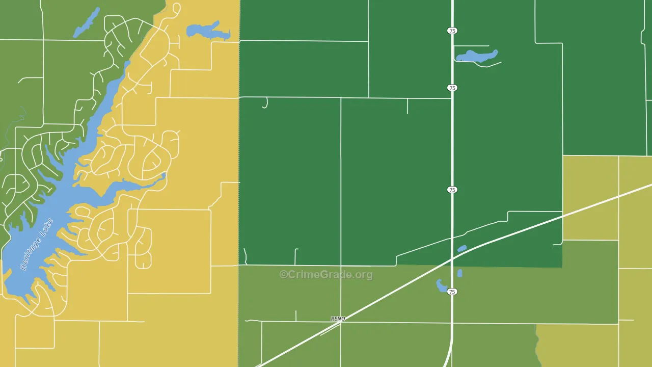 Reno, IN Map of Theft Rates