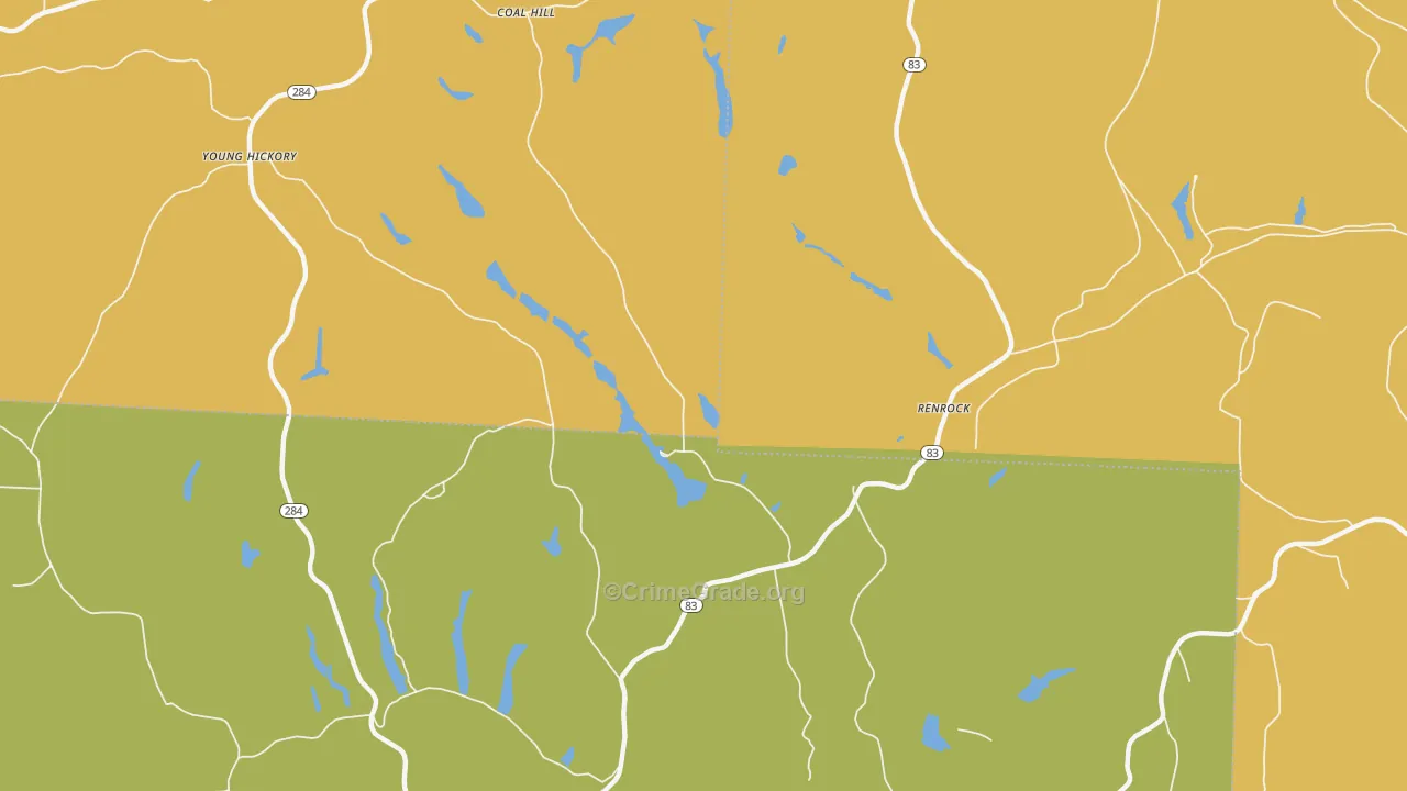 Renrock, OH Map of Theft Rates