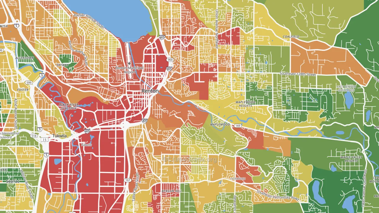 Renton, WA Map of Theft Rates