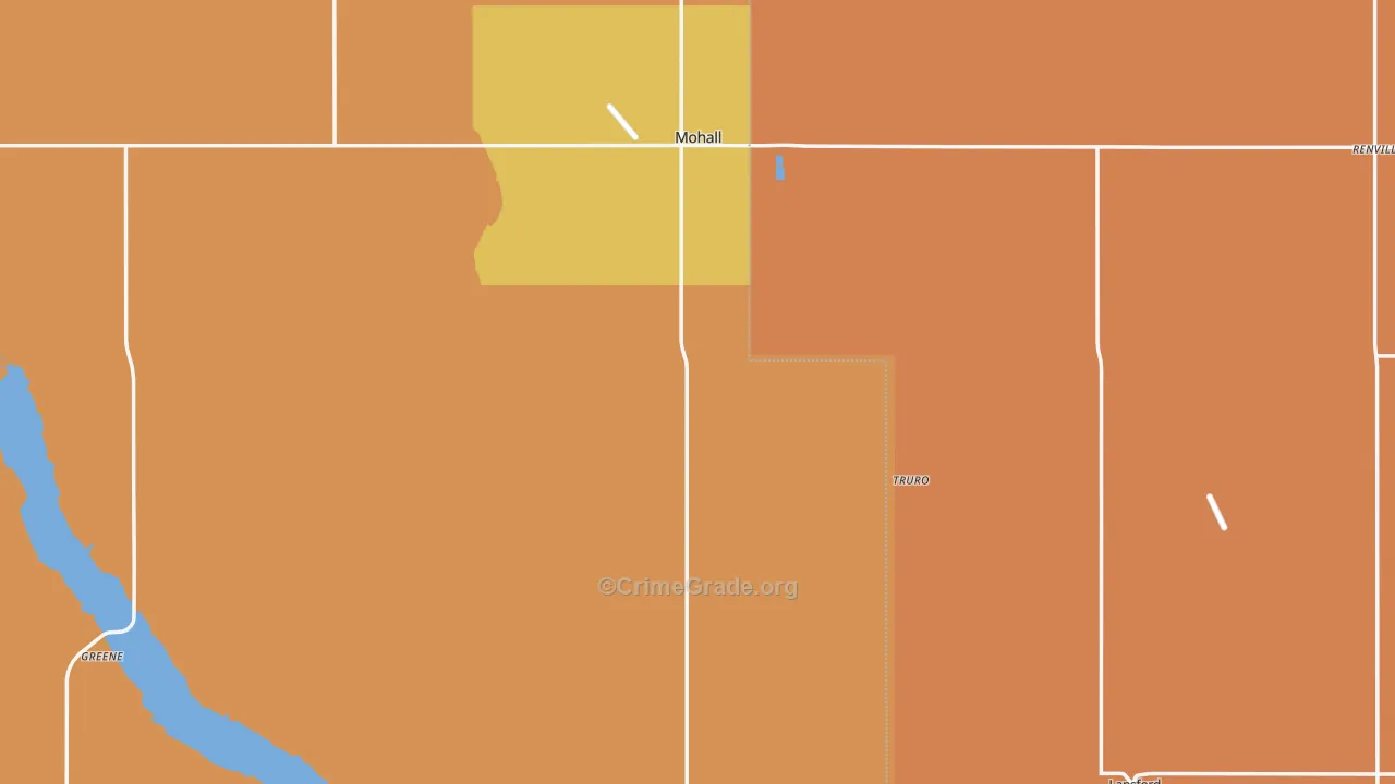 Renville County, ND Map of Theft Rates