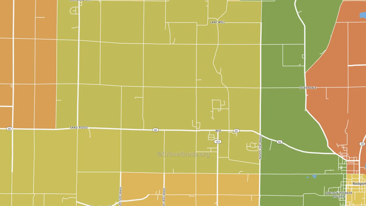 Reo, IN Map of Theft Rates