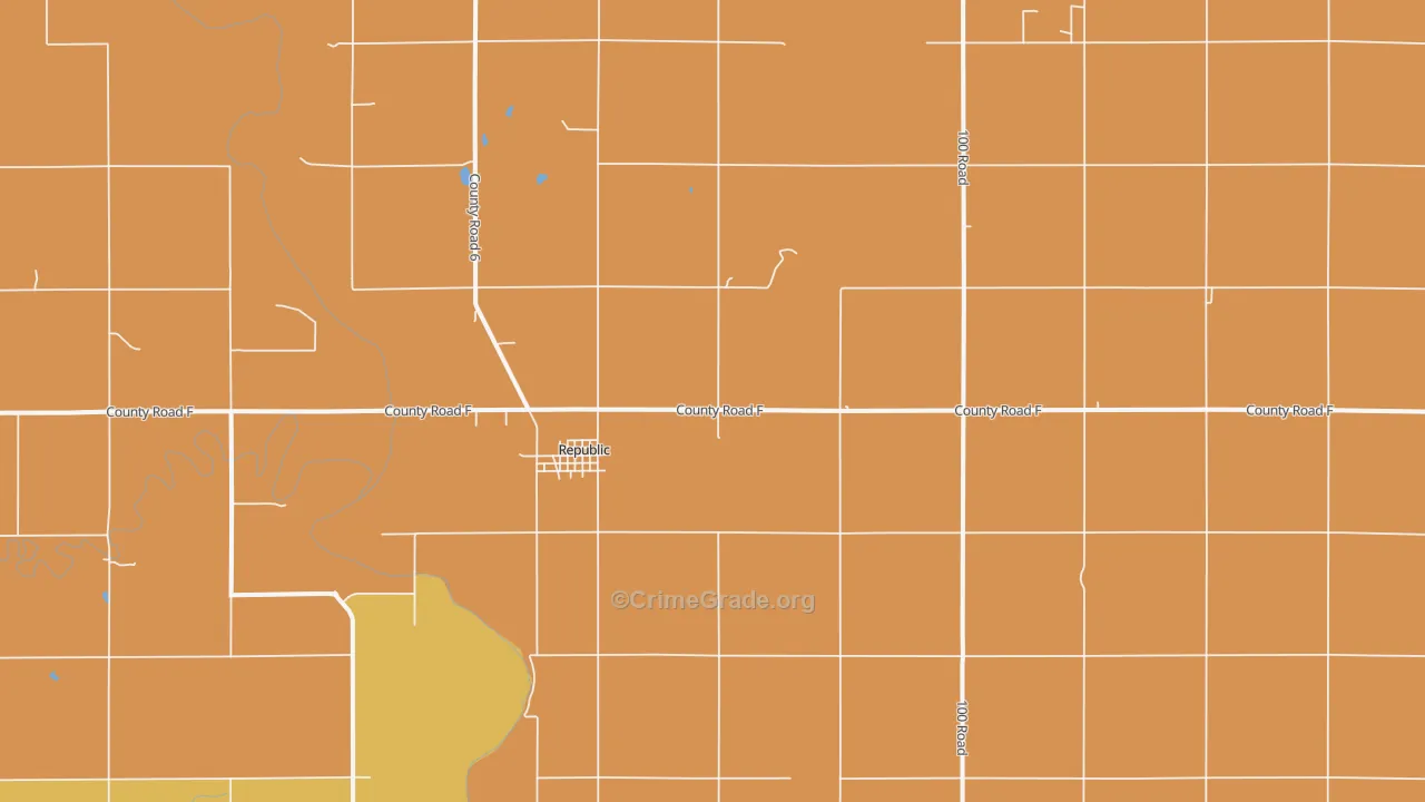 Republic, KS Map of Theft Rates
