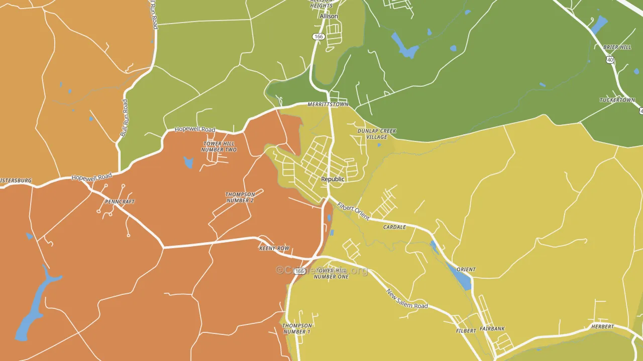 Republic, PA Map of Theft Rates