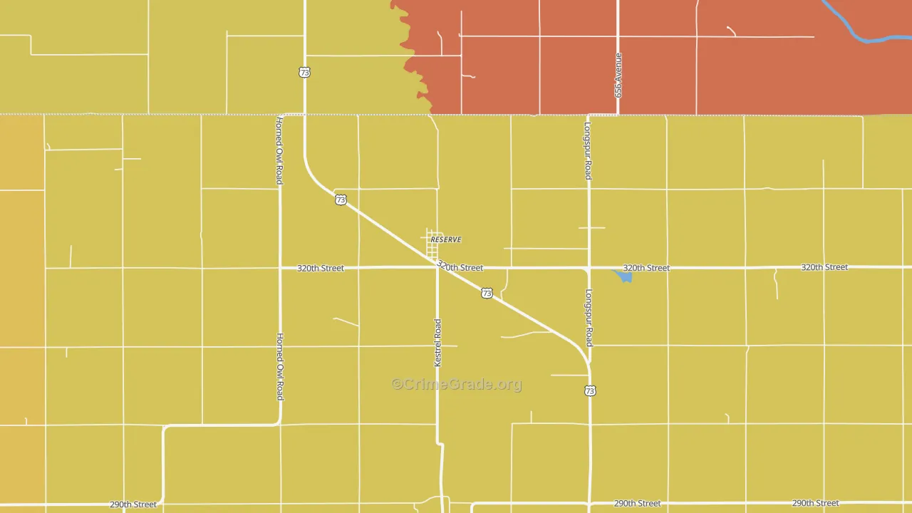Reserve, KS Map of Theft Rates