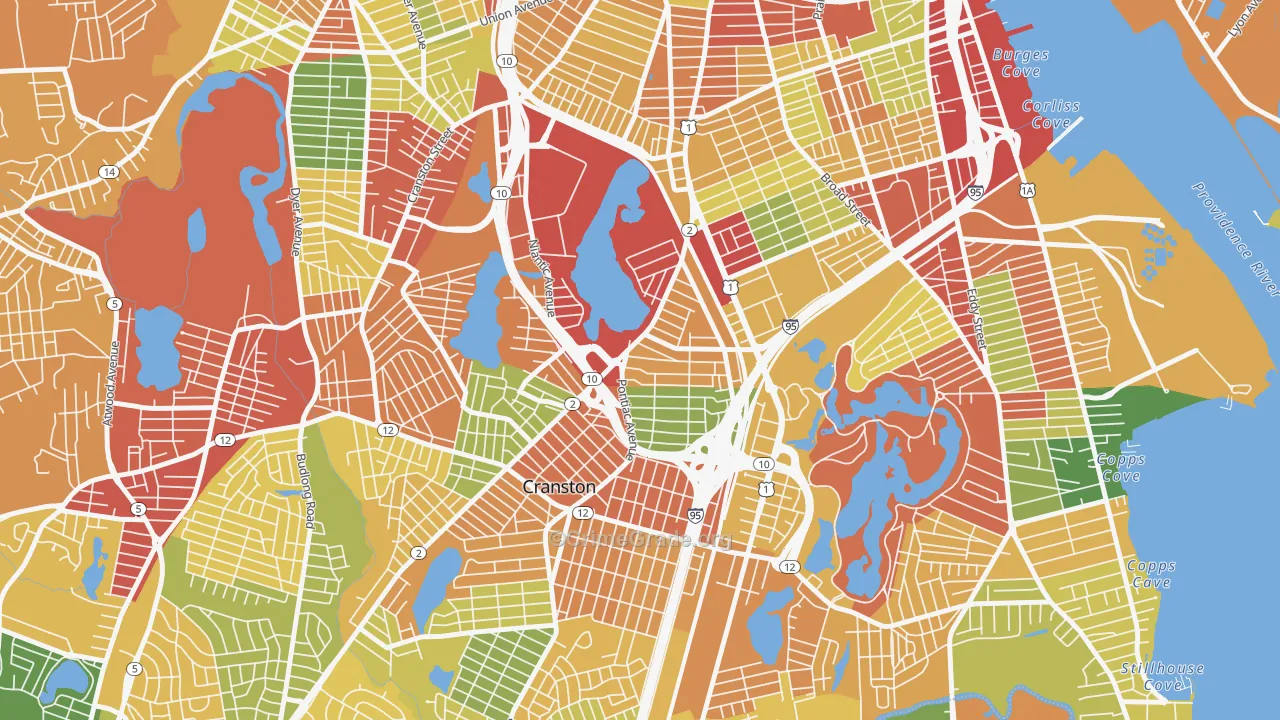 Reservoir, Providence, RI Map of Theft Rates