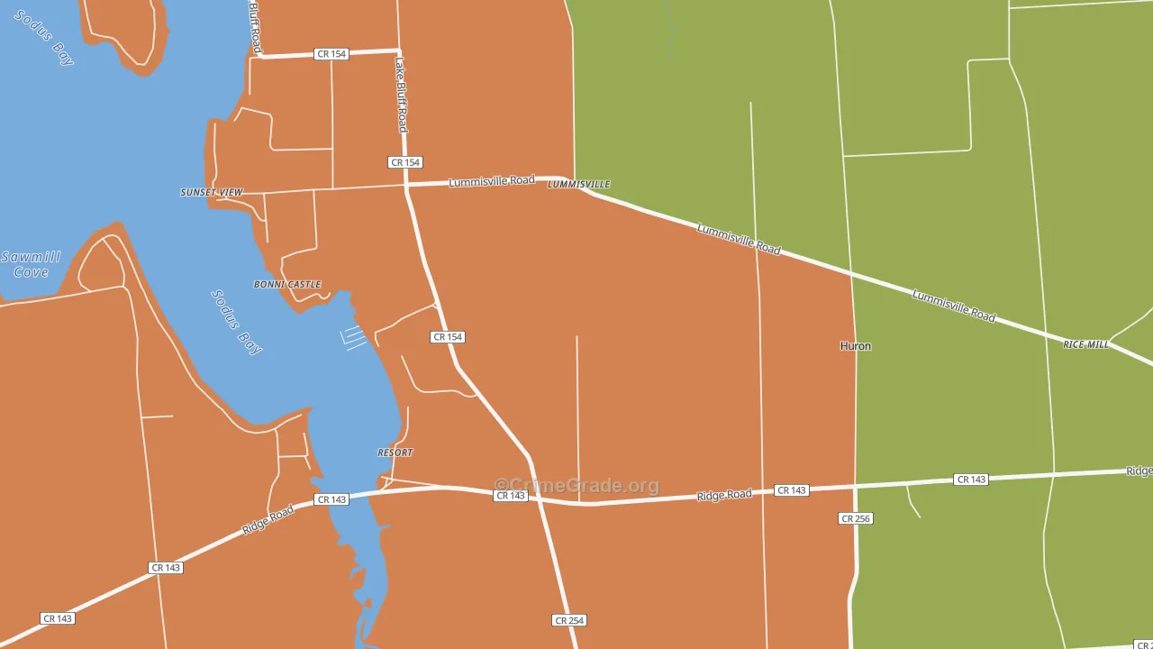 Resort, NY Map of Theft Rates