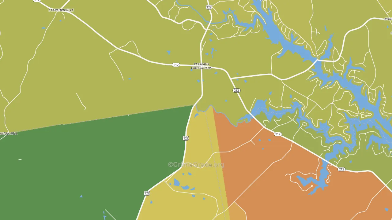 Resseaus Crossroads, GA Map of Theft Rates
