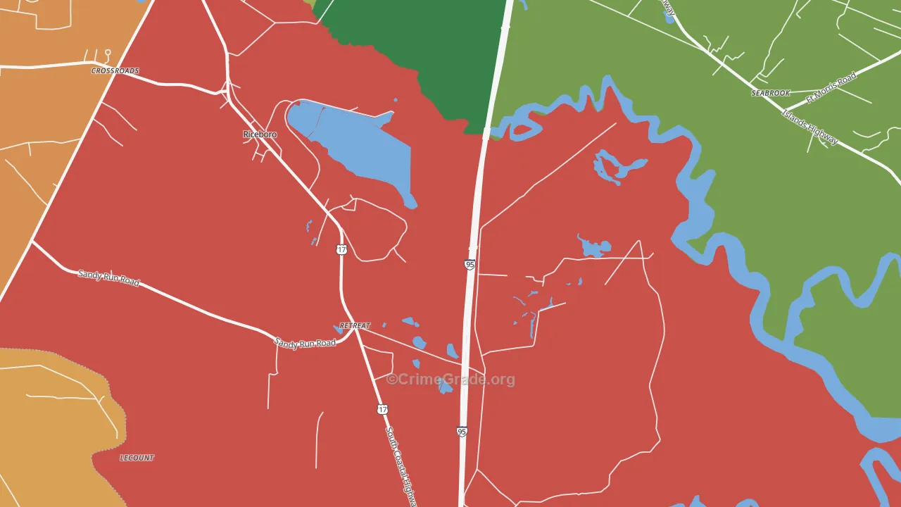 Retreat, GA Map of Theft Rates