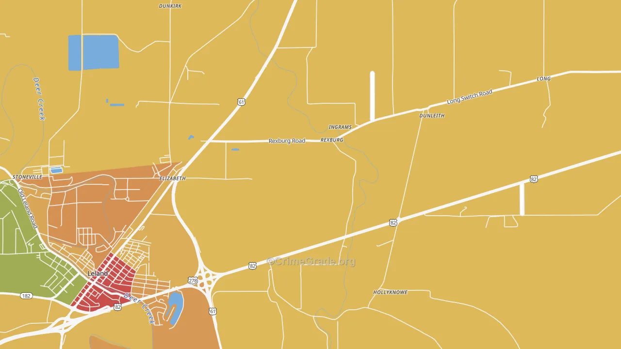 Rexburg, MS Map of Theft Rates