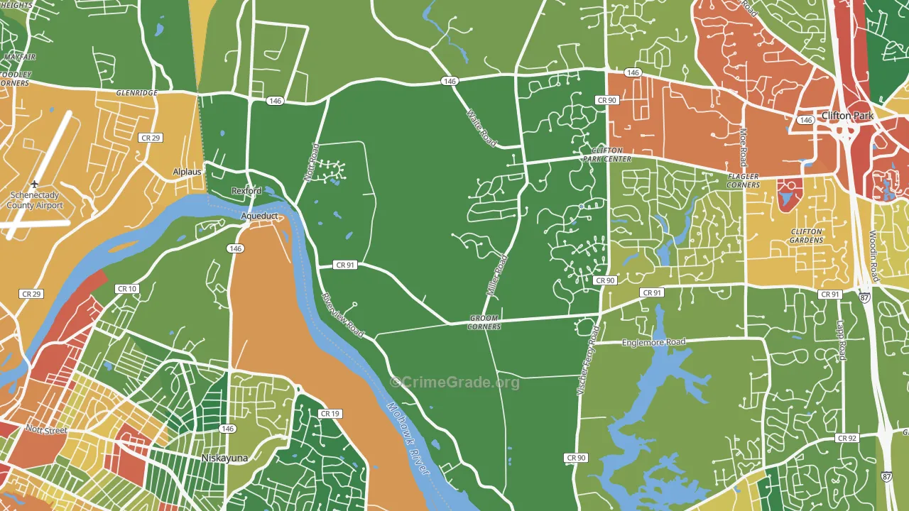 Rexford, NY Map of Theft Rates