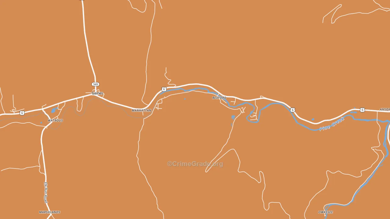 Rexford, PA Map of Theft Rates