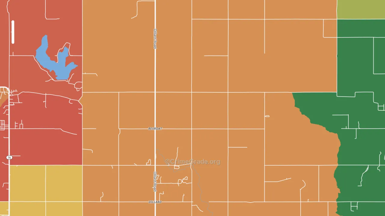 Rexroat, OK Map of Theft Rates