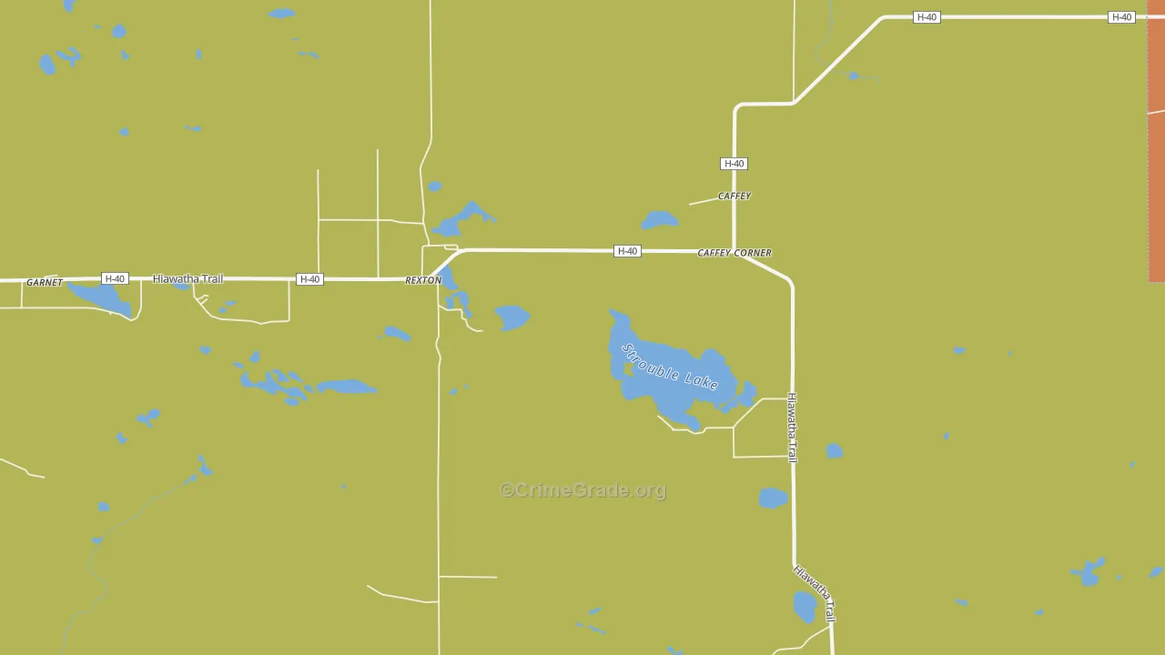 Rexton, MI Map of Theft Rates